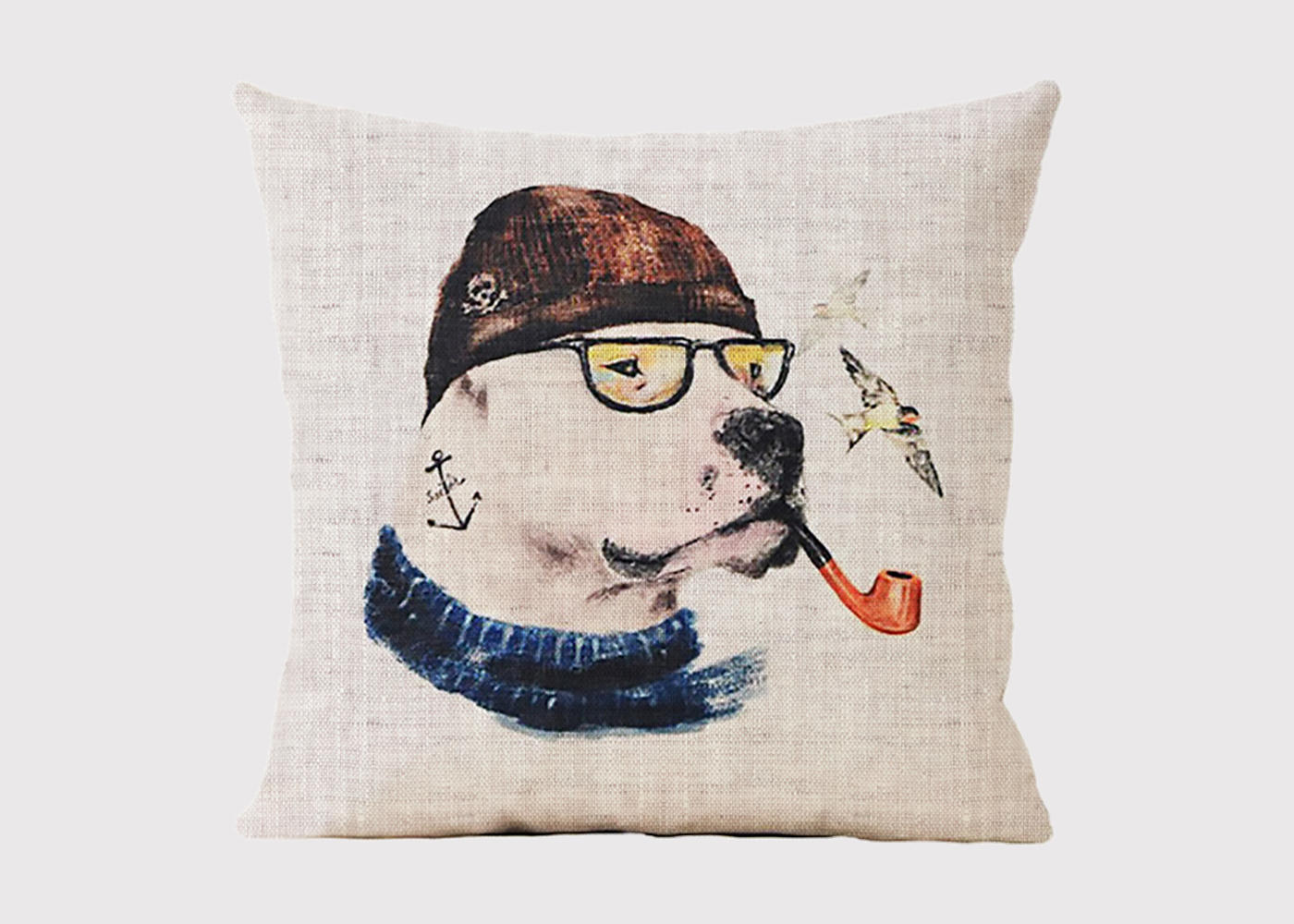 Smoking Seadog Cushion