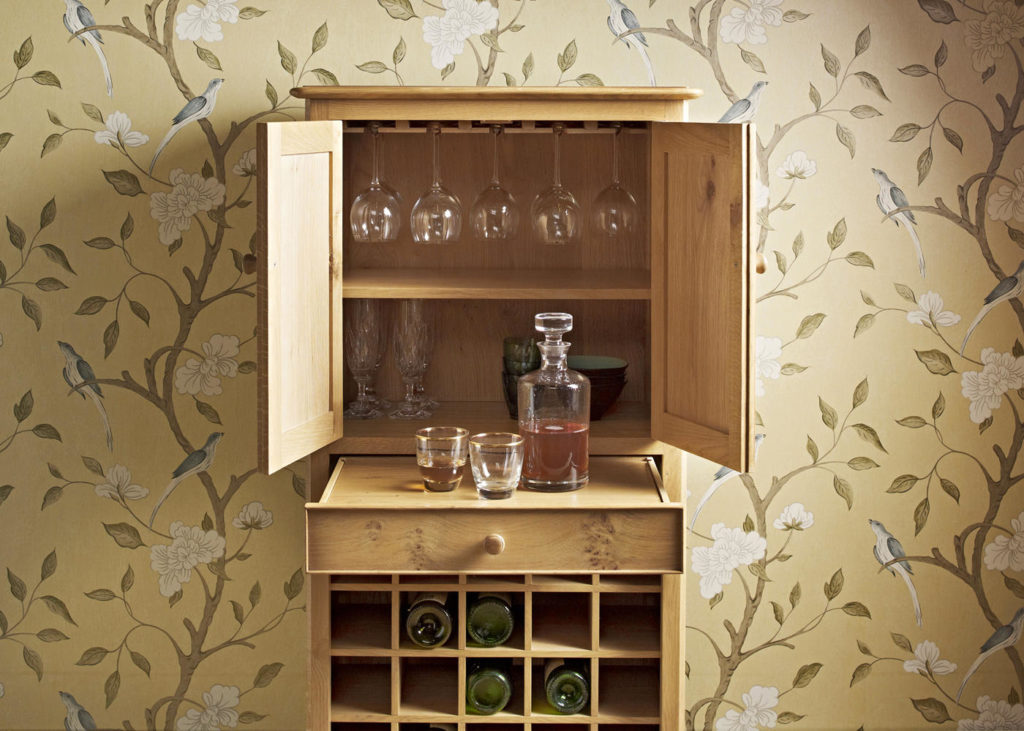 inside the Ludlow, drinks cabinet